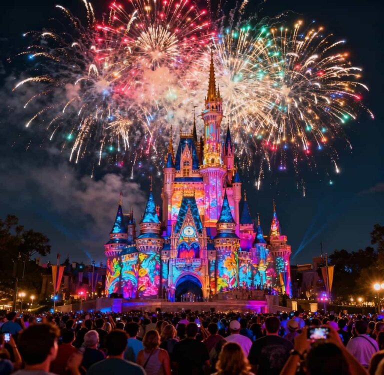 Fireworks over Cinderella Castle at Magic Kingdom, Walt Disney World