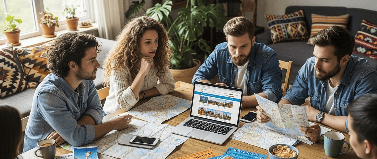 Group planning a trip together.